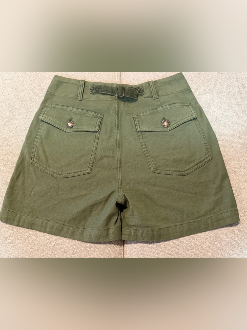 Faherty Olive High-Waist Utility Shorts - Picture 4 of 9